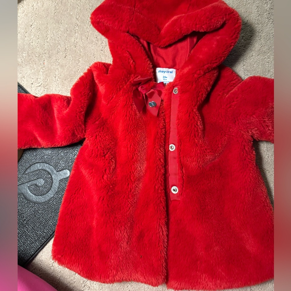 Sweet Mayoral Red Coat. Barely worn.